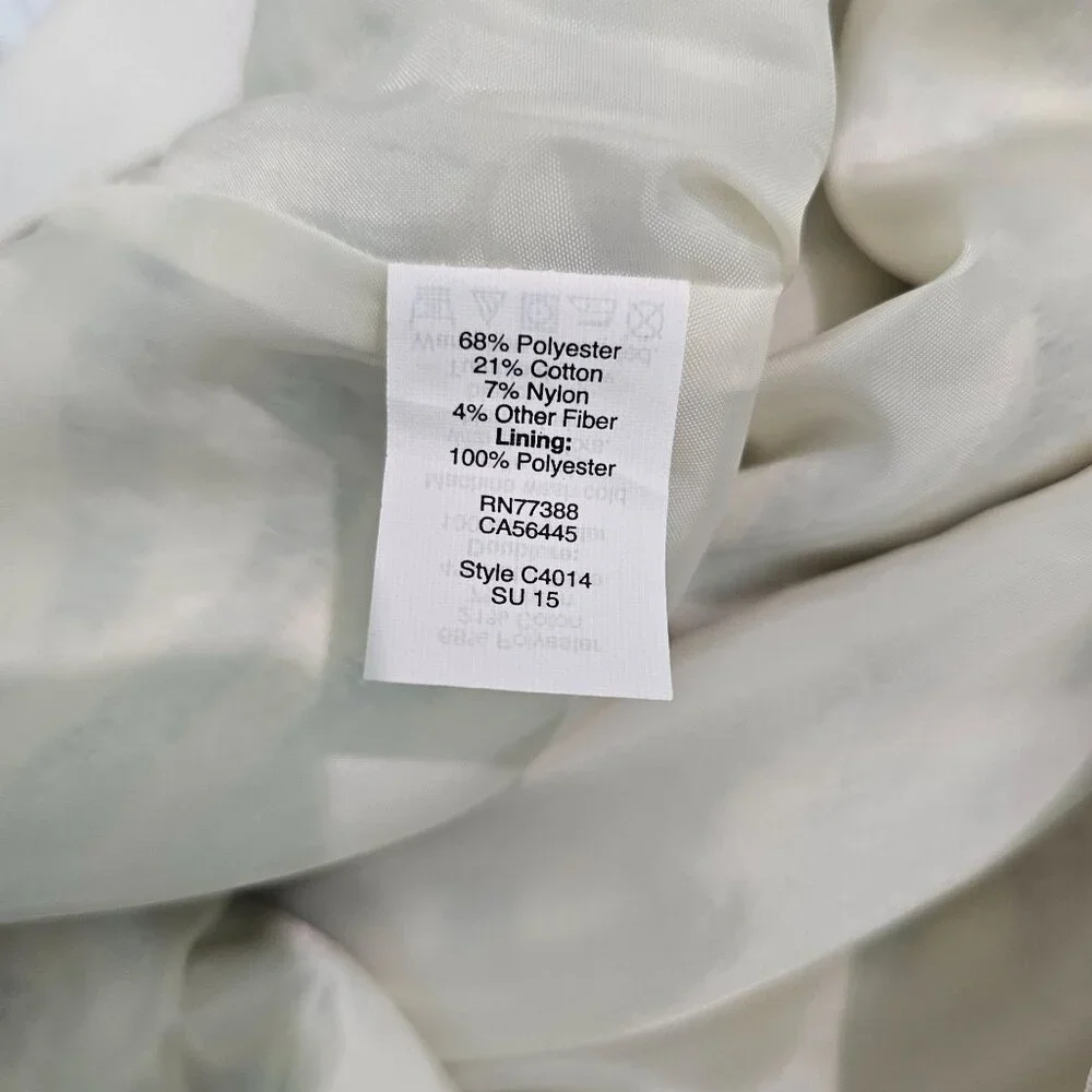 J. CREW F Women Sz 10 Gold Blue White Metallic Jacquard Brocade Skirt Lined Zip - Picture 9 of 10